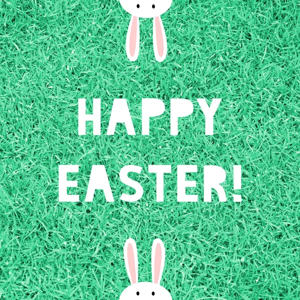 Happy Easter on green grass — Stock Photo, Image