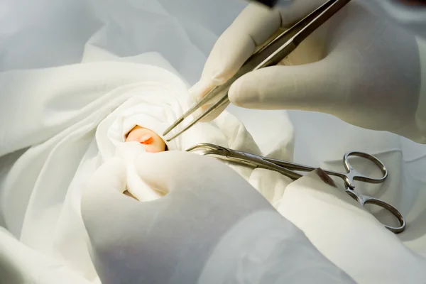 Doctors with tools in hands making surgery — Stock Photo, Image