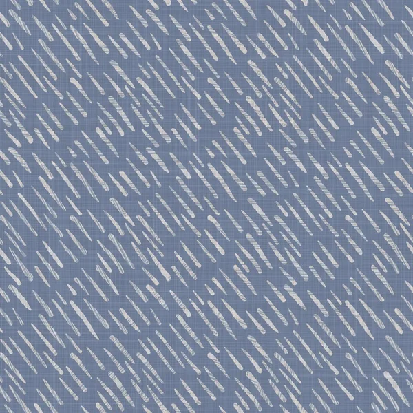 Textura de raya de lino tejida casa de campo francesa sin costuras. Ecru lino fibra de cáñamo azul. Fondo de patrón natural. Tela de tic-tac orgánica para material de toalla de cocina. Pinstripe material allover imprimir —  Fotos de Stock