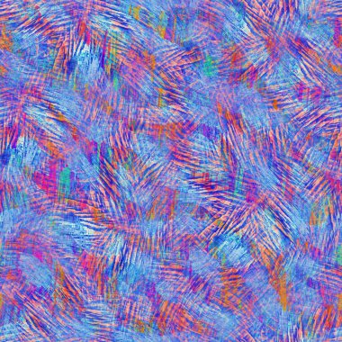 Kusursuz yaz boho 'su parmak izini sildi. Grunge hafif suluboya kolaj dokusu arka planı. Plaj desenli tekstil kumaşı. Boya mavisi, pastel, bulanık, püre, her yerde arıza var. 