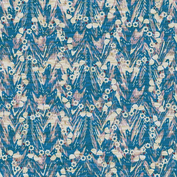 Impression sans couture sépia floral fond texture grunge. Porté fleur mouchetée motif tissu textile. Grunge brut lin flou partout imprimer — Photo