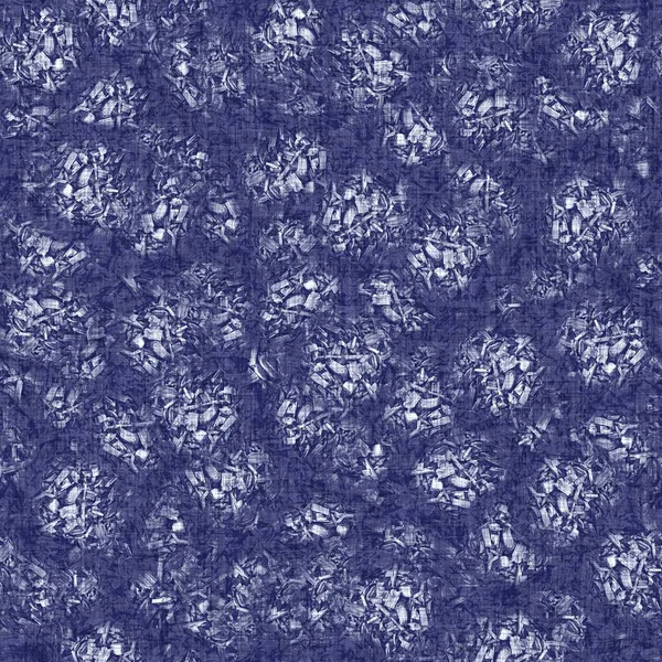 Απρόσκοπτη υφή indigo doodle dot. Μπλε υφαντό boro βαμβάκι βαμμένο φόντο εφέ. Ιαπωνική επανάληψη μπατίκ ανθίστανται μοτίβο πλυσίματος. Στενοχωρημένο σημείο βαφής. Ασιατικό σε όλο το ύφασμα εκτύπωσης. — Φωτογραφία Αρχείου