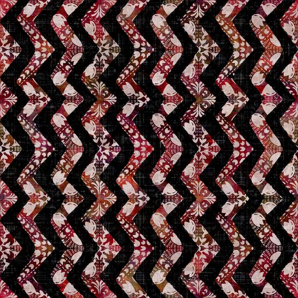 Fondo de impresión de bloque de rayas chevron oscuro sin costuras. Estilo de tejido de decoración suave étnica Boho. Tie tinte decorativo zig zag motivo patrón textil. Grunge invierno borroso raster jpg swatch por todas partes imprimir. —  Fotos de Stock