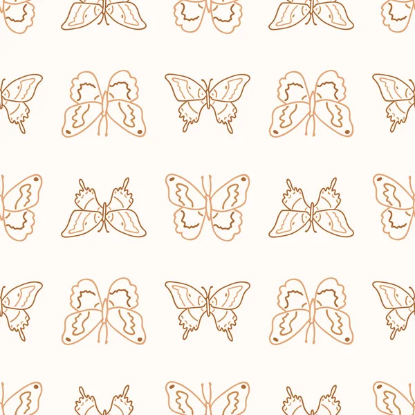 Бесшовный фон ласточки хвост бабочки нейтральной гендерной модели. Whimsical minimum earthy 2 tone color. детская детская обои или boho мультфильм моды насекомых по всему принту. — стоковый вектор