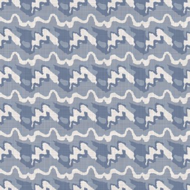 Kusursuz bir Fransız çiftlik keteni yaz bloğu parmak izi geçmişi. Provence mavi gri keten kırsal desen dokusu. Şık, eski tarz örülmüş keten bir bulanıklık. Her yerde tekstil var..