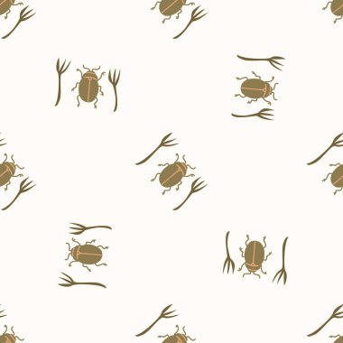 Kusursuz arka plan böceği cinsiyet ayrımı yok. Tuhaf asgari 2 tonluk toprak rengi. Çocuk odası duvar kâğıdı ya da boho çizgi film böcek modası her yerde..