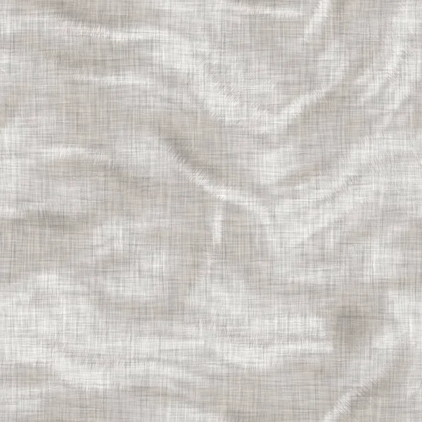 シームレスグレーのフランス織りリネン波ストライプの背景。エクリュ亜麻麻繊維自然なパターン。オーガニック糸は織物素材を閉じます。エクリュグレーニュートラルストライプ波線テキスタイル布. — ストック写真