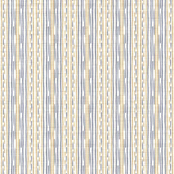 Sömlös fransk blå gul bondgård stil ränder konsistens. Vävda linne tyg mönster bakgrund. Linjerandig närbild väva tyg för kökshandduk material. Pinstripe fiber picknickduk — Stockfoto