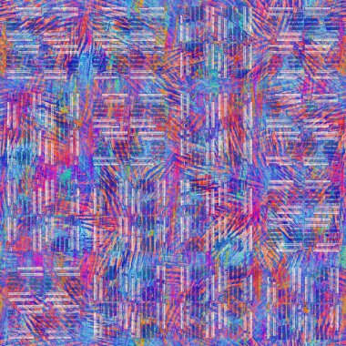 Kusursuz yaz boho 'su parmak izini sildi. Grunge hafif suluboya kolaj dokusu arka planı. Plaj desenli tekstil kumaşı. Boya mavisi, pastel, bulanık, püre, her yerde arıza var. 