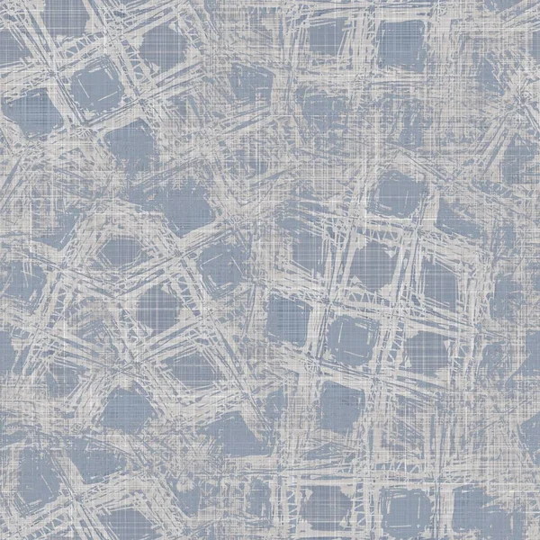 Fondo de impresión moteado de lino de granja francés sin costuras. Provenza azul gris lino rústico patrón textura. Shabby chic estilo desgastado tejido de lino borroso textil por todas partes imprimir. —  Fotos de Stock