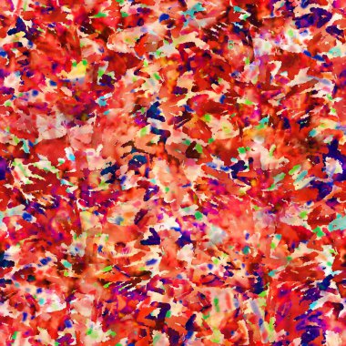 Bulanık kırmızı boyalı suluboya çiçek desenli kolaj arka planı. Grunge kravatlı, boyalı, çiçekli, pürüzsüz desenli. Yazdırma üzerinde değişken parlak ombre arıza efekti.