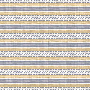 Kusursuz Fransız mavisi, sarı çiftlik evi tarzı çizgiler. Örgü kumaş desenli arka plan. Çizgili yakın çekim kumaşı, mutfak havlusu kumaşı için. İnce çizgili lif piknik masası örtüsü.
