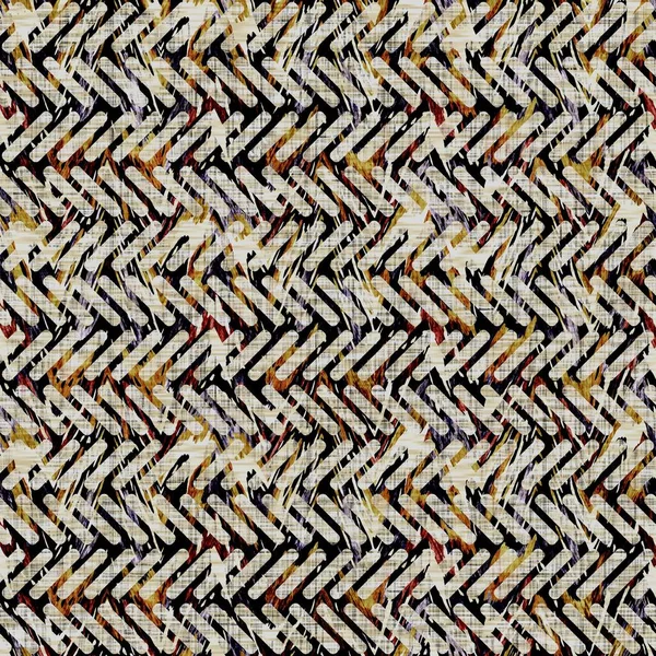 Seamless sepia grunge chevron stripe print textura fondo. Tejido textil de patrón rayado lineal desgastado. Grunge áspera borrosa lino allover impresión —  Fotos de Stock