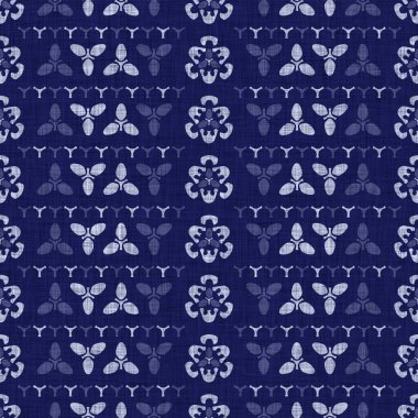 Kusursuz çivit mavisi. Donanma mavisi pamuk boyalı efekt arka planı. Japonlar motiflere karşı direniyor. Kumaşın her yerinde Asya füzyonu var..