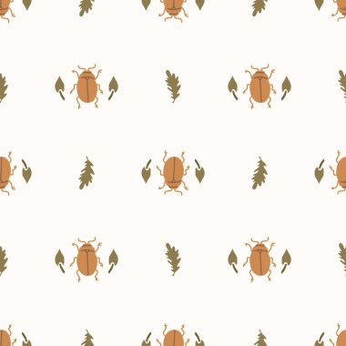 Kusursuz arka plan böceği cinsiyet ayrımı yok. Tuhaf asgari 2 tonluk toprak rengi. Çocuk odası duvar kâğıdı ya da boho çizgi film böcek modası her yerde..