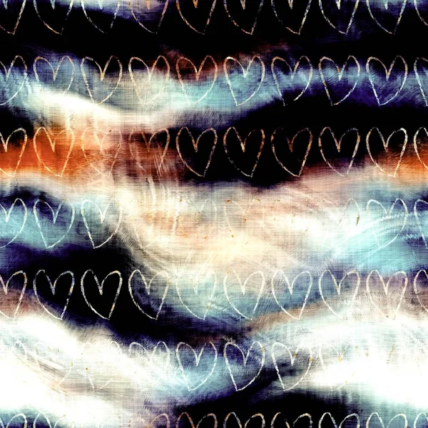 Blurry grunge washed out tie dye texture background. Wavy irregular motion wave seamless pattern. Grunge distorted ink chaos effect. Weathered old and worn distressed all over print — Stock Photo, Image