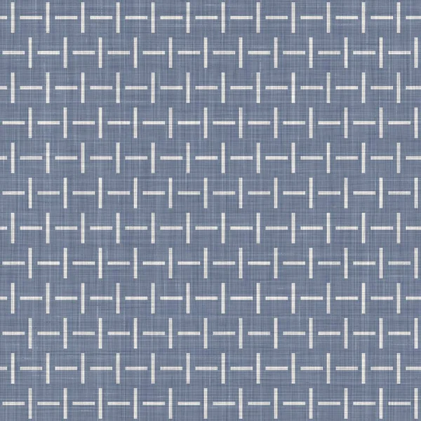 Seamless french farmhouse woven linen stripe texture. Ecru flax blue hemp fiber. Natural pattern background. Organic ticking fabric for kitchen towel material. Pinstripe material allover print — Stock Photo, Image