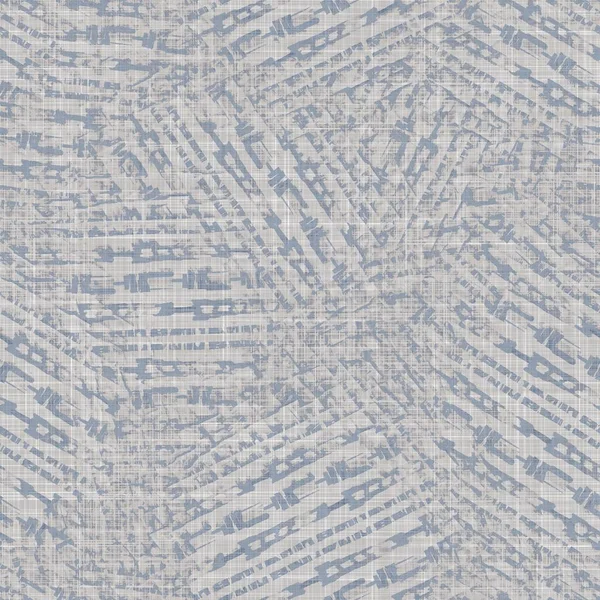 Seamless francês fazenda linho manchado fundo impressão. Provence azul cinza linho rústico textura padrão. Shabby estilo chique usado tecido blur têxtil de linho todo imprimir. — Fotografia de Stock