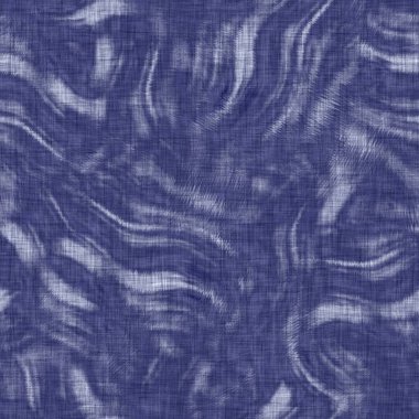 Kusursuz çivit benekli doku. Mavi örülmüş boro pamuk boyalı efekt arka planı. Japonlar batik direncini tekrarlıyor. Sıkıntılı kravat boyası beyazlatıcı. Asya füzyon izin veren kimono tekstili. Giysi izi.