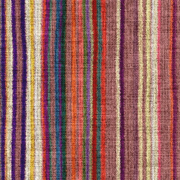 Raya de tapiz vertical multicolor variada textura tejida. Espacio teñido efecto acuarela tejer fondo rayado. Material textil grueso delgado difuso. Alfombra de alfombra de ramo copetudo efecto tela. —  Fotos de Stock