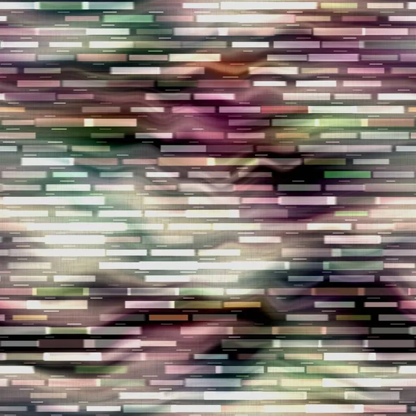 ぼかしのグリッチが縞模様のテクスチャの背景。不規則な幾何学線水彩染料シームレスなパターン。印刷中の複数の色のデジタル不均一にします。バリエーションのストライプウォッシュ漂白効果. — ストック写真
