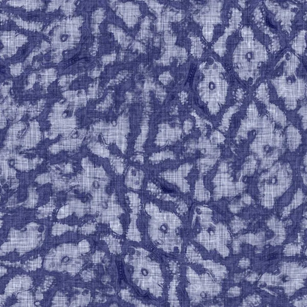 Sömlös indigo fläckig konsistens. Blå vävd boro bomull färgad effekt bakgrund. Japansk upprepad batik motstår mönster. Distress slips färgämne blekmedel. Asiatisk fusion över hela kimono textil. Utslitna tygavtryck — Stockfoto