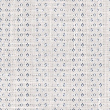 Kusursuz Fransız çiftlik evi, noktalı keten desenli. Provence mavi beyaz dokuma dokusu. Pejmürde şık stil dekoratif daire kumaş arka plan. Her yerde tekstil kırsalı var.