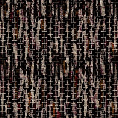 Kusursuz sepia grunge çizgili iz dokusu arka planı. Benekli, doğrusal çizgili, tekstil kumaş. Hırıltılı, bulanık çarşaflar her yerde. 