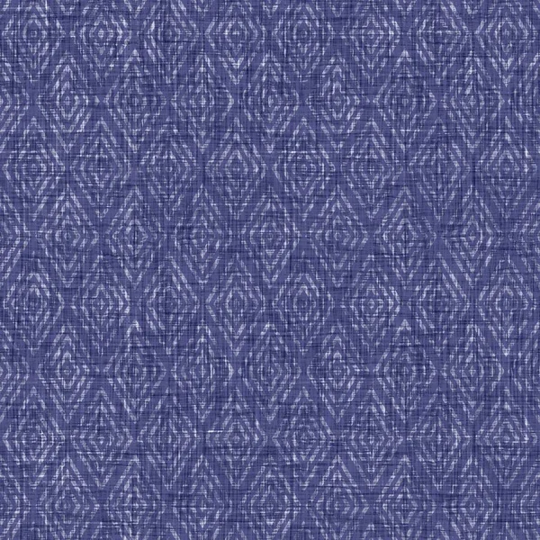 Struttura geometrica indaco senza cuciture. Blu navy tessuto geo forma cotone tinto effetto sfondo. Ripetizione giapponese batik resistere motivo astratto. Fusione asiatica su tutta la stampa di tessuti sfocati. — Foto Stock