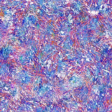 Kusursuz yaz boho 'su parmak izini sildi. Grunge hafif suluboya kolaj dokusu arka planı. Plaj desenli tekstil kumaşı. Boya mavisi, pastel, bulanık, püre, her yerde arıza var. 