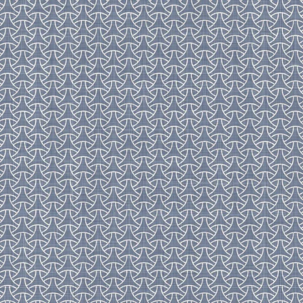 Fondo de impresión geométrica de bloque de lino de granja francesa sin costuras. Provenza azul gris rústico patrón textura. Shabby chic estilo viejo tejido borroso textil por todas partes imprimir. —  Fotos de Stock