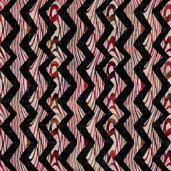 Sem emenda escuro chevron stripe bloco fundo de impressão. Boho étnico estilo de tecido de mobiliário macio. Gravata tintura decorativa zig zag motivo padrão têxtil. Grunge inverno borrão raster jpg swatch todo imprimir. — Fotografia de Stock