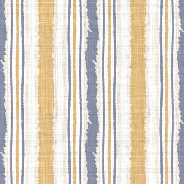 Kusursuz Fransız mavisi, sarı çiftlik evi tarzı çizgiler. Örgü kumaş desenli arka plan. Çizgili yakın çekim kumaşı, mutfak havlusu kumaşı için. İnce çizgili lif piknik masası örtüsü.