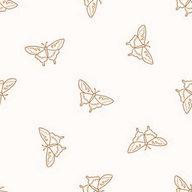 Kusursuz arka plan, kelebek kuyruğu yutuyor cinsiyet ayrımı yok. Tuhaf asgari 2 tonluk toprak rengi. Çocuk odası duvar kâğıdı ya da boho karikatür böcek modası her yerde..