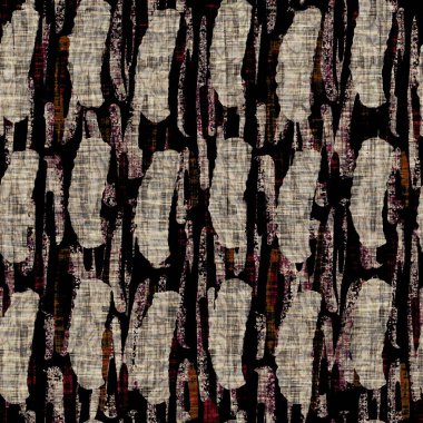 Kusursuz sepia grunge çizgili iz dokusu arka planı. Benekli, doğrusal çizgili, tekstil kumaş. Hırıltılı, bulanık çarşaflar her yerde. 