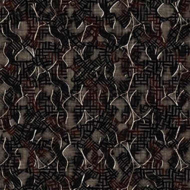 Kusursuz modern sepia camo baskı dokusu arka planı. Benekli kamuflaj deri desenli tekstil kumaş. Hırıltılı, bulanık çarşaflar her yerde. 