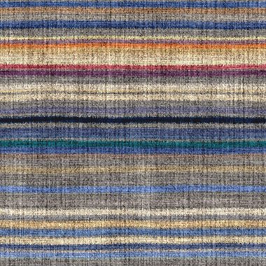 Değişik renklerde, yatay duvar halısı dokuma dokusu. Uzay boyalı suluboya efekt çizgili arka plan örer. Tüylü, ince, pasaklı tekstil malzemesi. Yumru halı kumaş efekti..