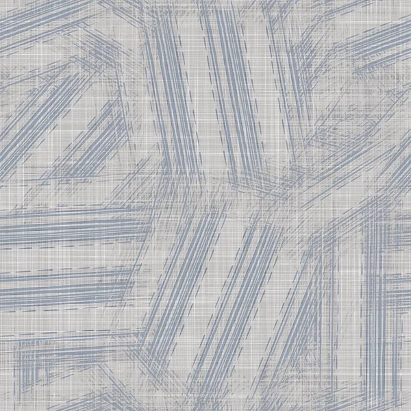 Seamless french farmhouse linen mottled print background. Provence blue gray linen rustic pattern texture. Shabby chic style worn woven blur flax textile all over print. — Stock Photo, Image