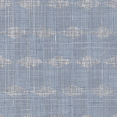 Kusursuz Fransız çiftlik evi keten geometrik blok parmak izi. Provence mavi gri kırsal desen dokusu. Eski püskü stil, eski dokuma kumaş her tarafı bulanık..