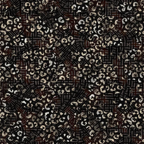 Nahtlose moderne Sepia-Camo-Druck Textur Hintergrund. Abgetragener fleckiger Tarnmuster-Textilstoff. Grunge grobe Unschärfe Leinen auf dem ganzen Druck — Stockfoto