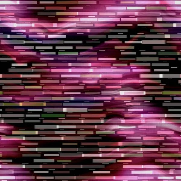 Vervagene glitch gebroken streep textuur achtergrond. Onregelmatige geometrische lijn aquarelverf naadloos patroon. Ombre multicolor digitaal ongelijk over de hele print. Variabel gestreept wasbleekmiddel effect. — Stockfoto