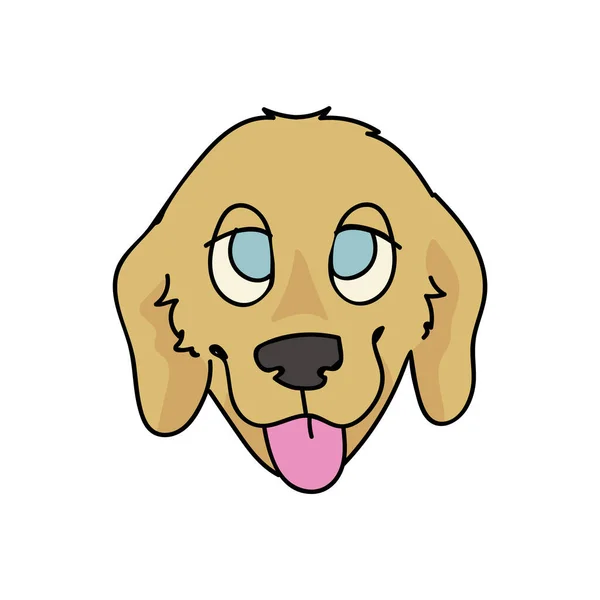 かわいい漫画の黄金の取得子犬の顔ベクトルのクリップアート。血統犬犬の愛好家のための犬の品種。ペットパーラーイラストマスコットのための純血国内子犬。隔離された犬のふわふわ。EPS 10. — ストックベクタ