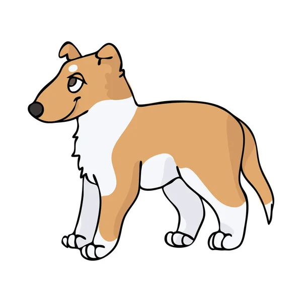 手描きかわいい滑らかなコリー品種子犬シームレスベクトルパターン。足の裏に純血種犬の国産犬。犬の恋人のおもちゃのスパニエルペットを印刷中。ケンネル・プーチ。EPS 10. — ストックベクタ