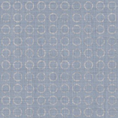 Kusursuz Fransız çiftlik evi, noktalı keten desenli. Provence mavi beyaz dokuma dokusu. Pejmürde şık stil dekoratif daire kumaş arka plan. Her yerde tekstil kırsalı var.