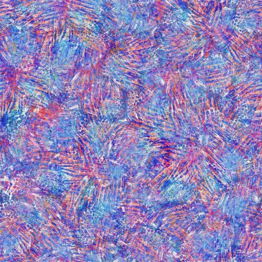 Kusursuz yaz boho 'su parmak izini sildi. Grunge hafif suluboya kolaj dokusu arka planı. Plaj desenli tekstil kumaşı. Boya mavisi, pastel, bulanık, püre, her yerde arıza var. 