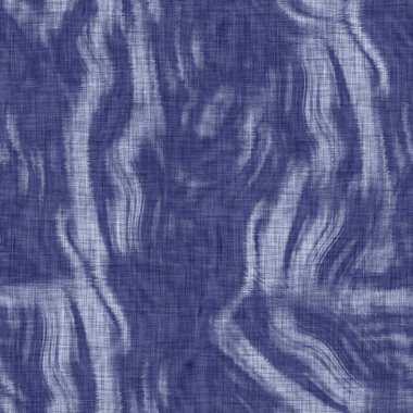 Kusursuz çivit desenli. Mavi örülmüş boro keten pamuk boyalı efekt arka planı. Japonlar batik direncini tekrarlıyor. Tekstil izlerinin her yerinde Asya çizgileri var..