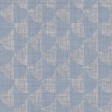 Kusursuz Fransız çiftlik evi keten geometrik blok parmak izi. Provence mavi gri kırsal desen dokusu. Eski püskü stil, eski dokuma kumaş her tarafı bulanık..