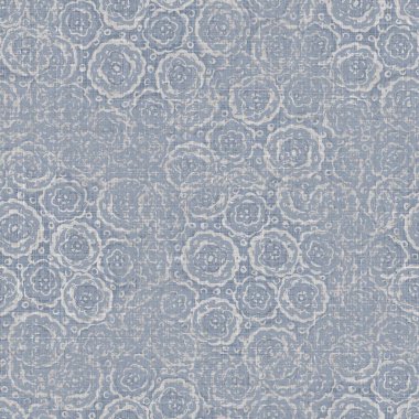 Kusursuz bir Fransız çiftlik evi çarşafı. Üzerinde parmak izi var. Provence mavi gri keten kırsal desen dokusu. Dandik şık stil örülmüş keten kumaş, her yerde parmak izi var..