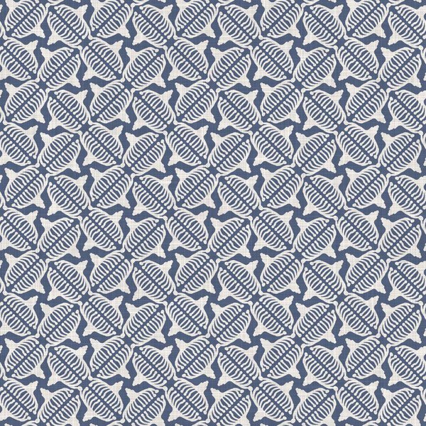 Seamless french farmhouse damask linen pattern. Provence blue white woven texture. Shabby chic style decorative fabric background. Textile rustic all over print