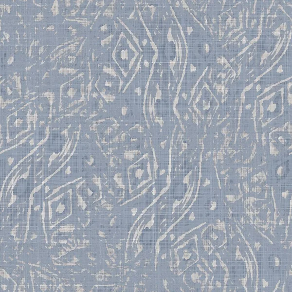 Seamless francês fazenda linho manchado fundo impressão. Provence azul cinza linho rústico textura padrão. Shabby estilo chique usado tecido blur têxtil de linho todo imprimir. — Fotografia de Stock